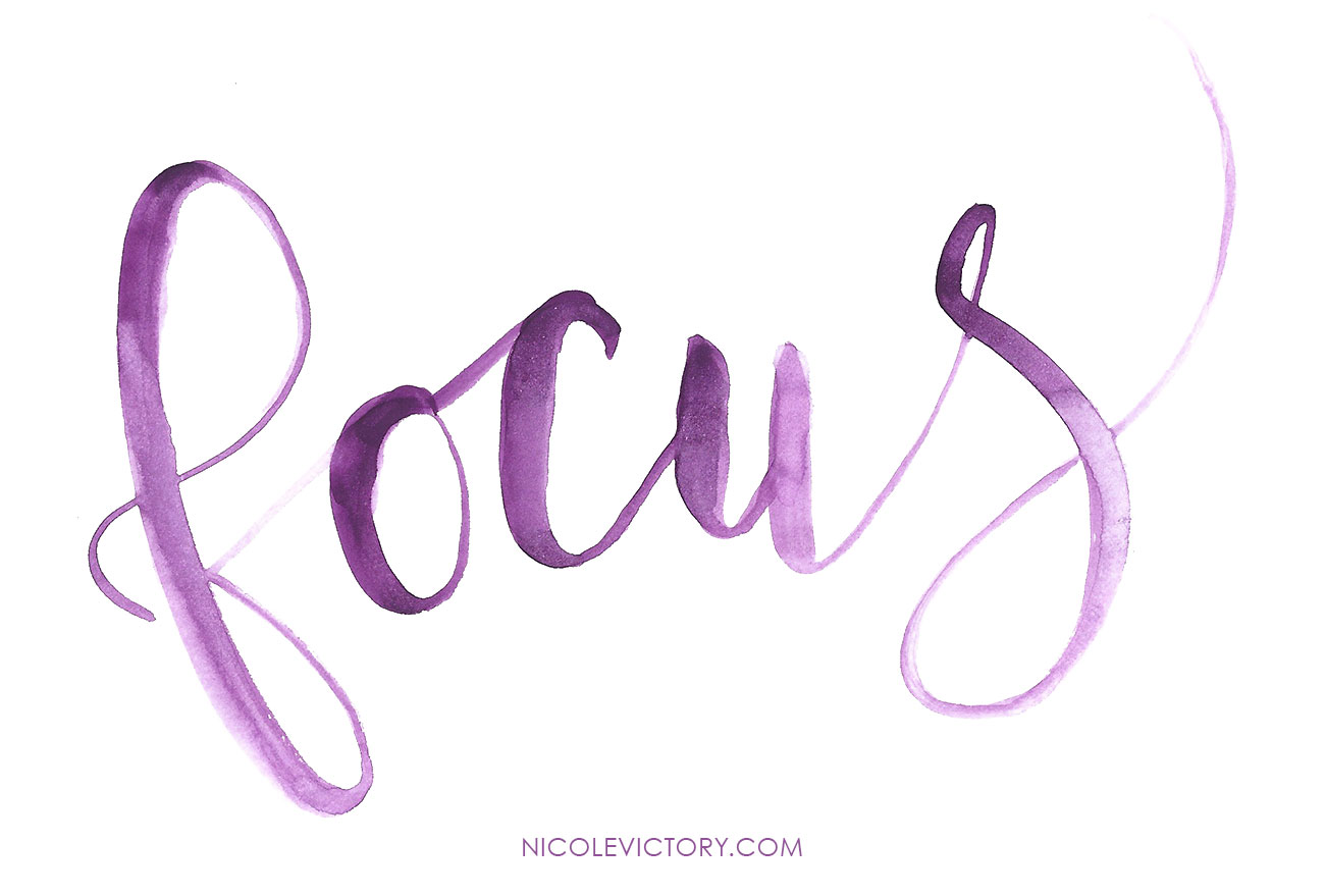 Focus Watercolor Lettering | Nicole Victory Design