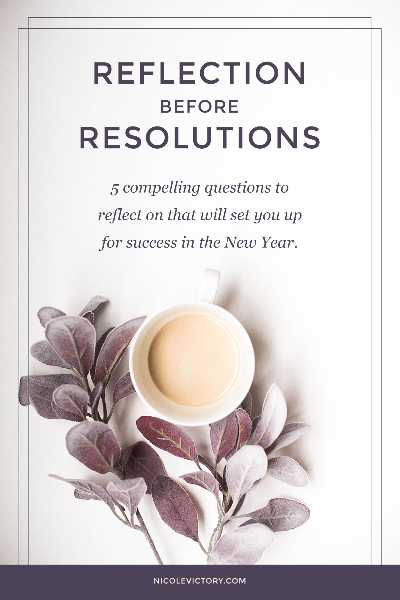 Reflection Before Resolutions: 5 compelling questions to reflect on that will set you up for success in the New Year.Business Up for Success in the New Year | Nicole Victory Design