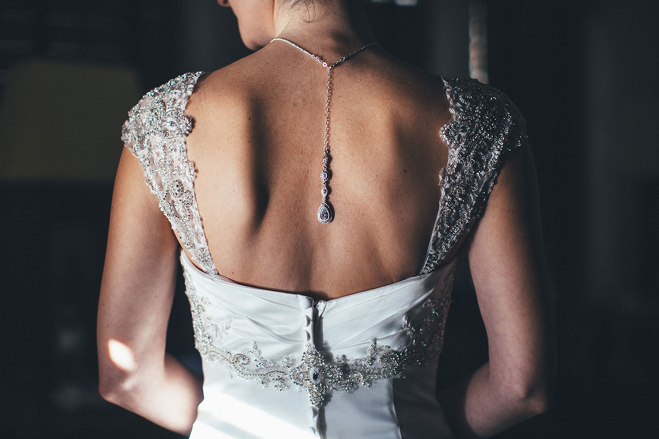 Rustic Fall Wedding at the RT Lodge in Maryville TN | Back Drop Necklace | Nicole Victory Design | Photography by Leah Bullard