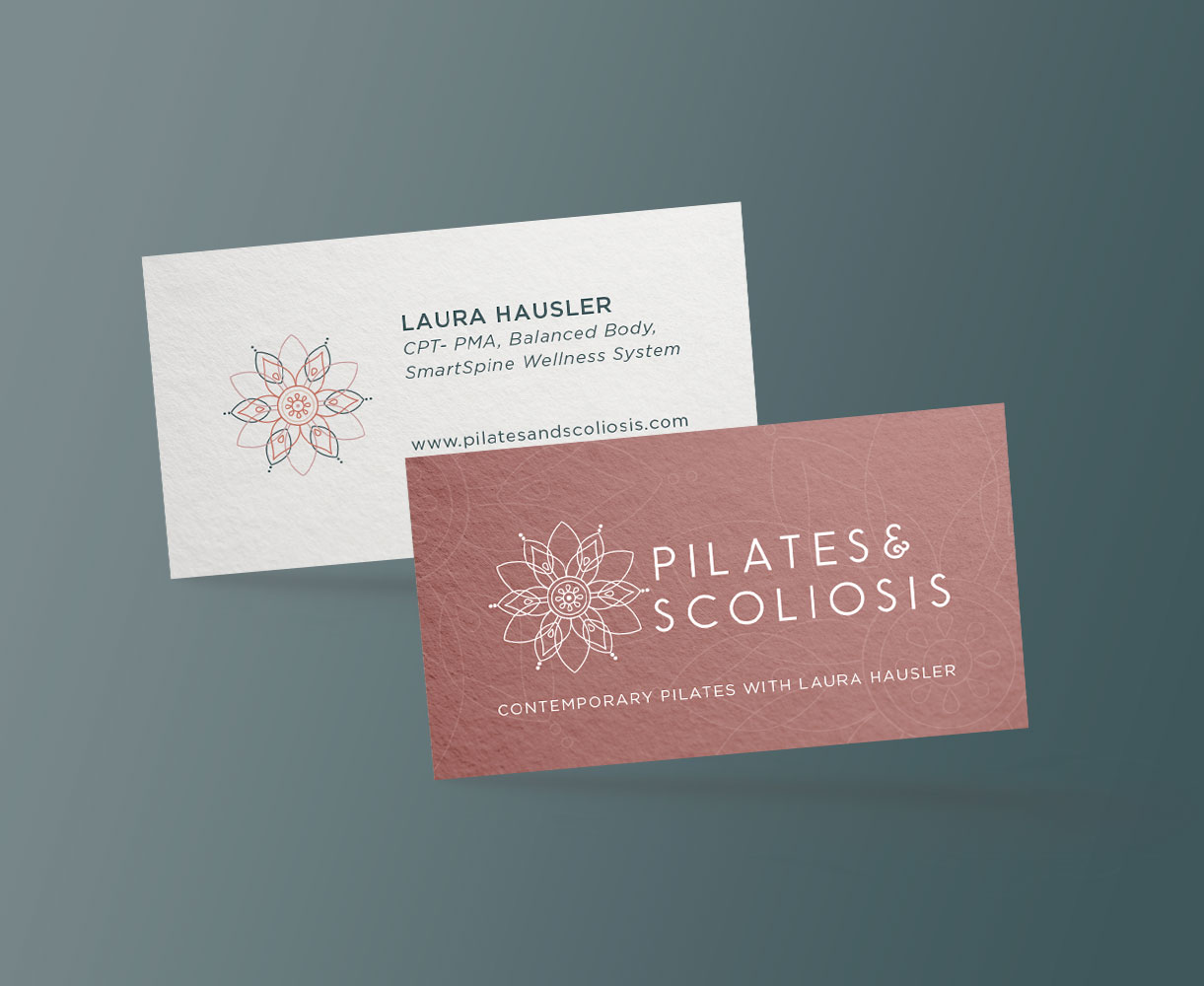 Pilates and Scoliosis Business Card Design | Nicole Victory Design