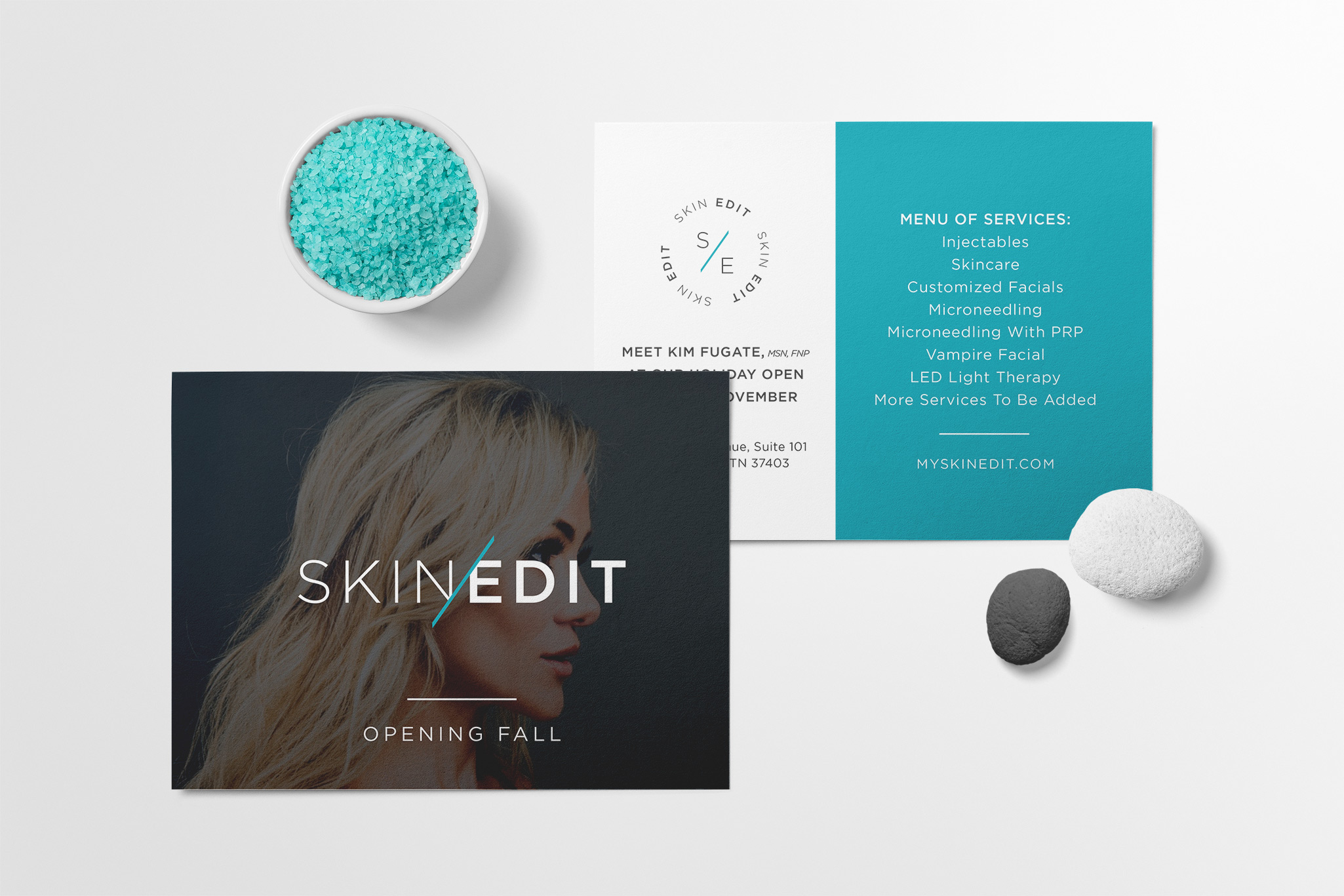 Skin Edit Promo Card and Branding for a Med Spa in Chattanooga