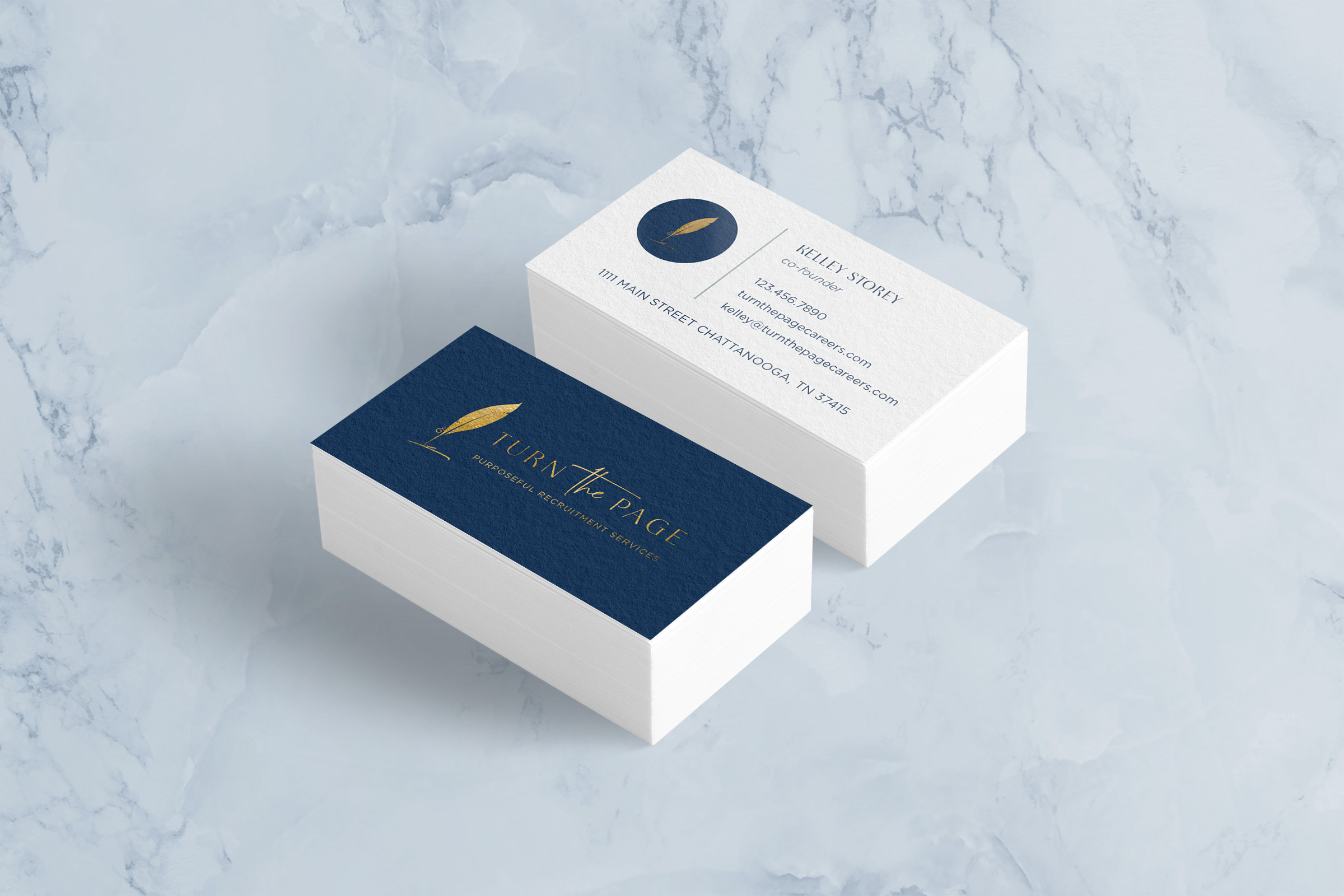 Turn The Page Careers Business Card Design Icons | Nicole Victory Design
