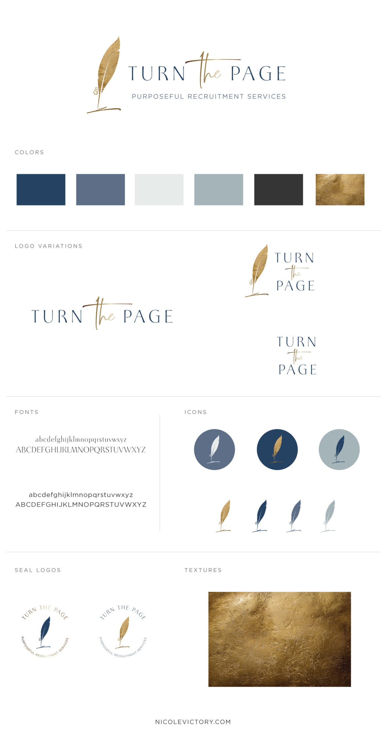 Turn The Page Branding and Logo Design for a Recruiter | Style Guide | Nicole Victory Design
