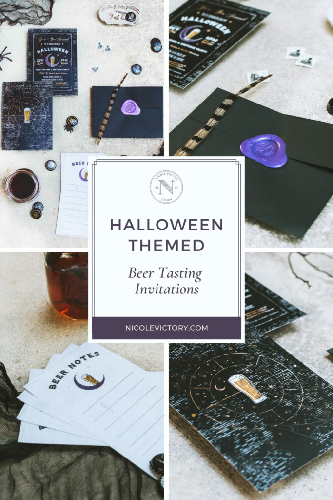 Halloween Theamed Beer Tasting Invitations | Designed by Nicole Victory Design