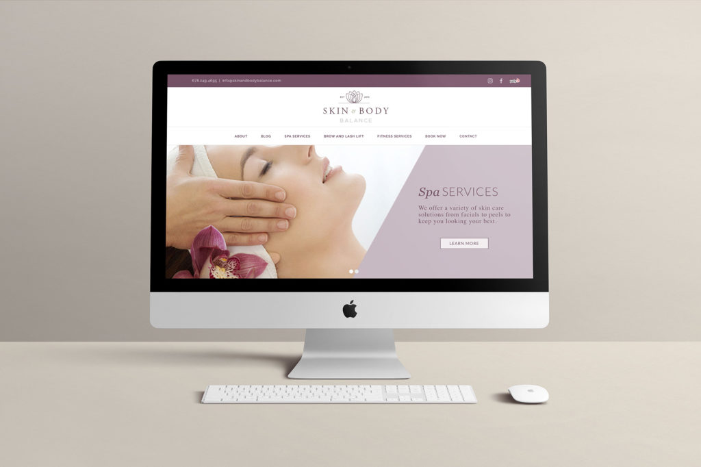 esthetician website design | Skin and Body Balance