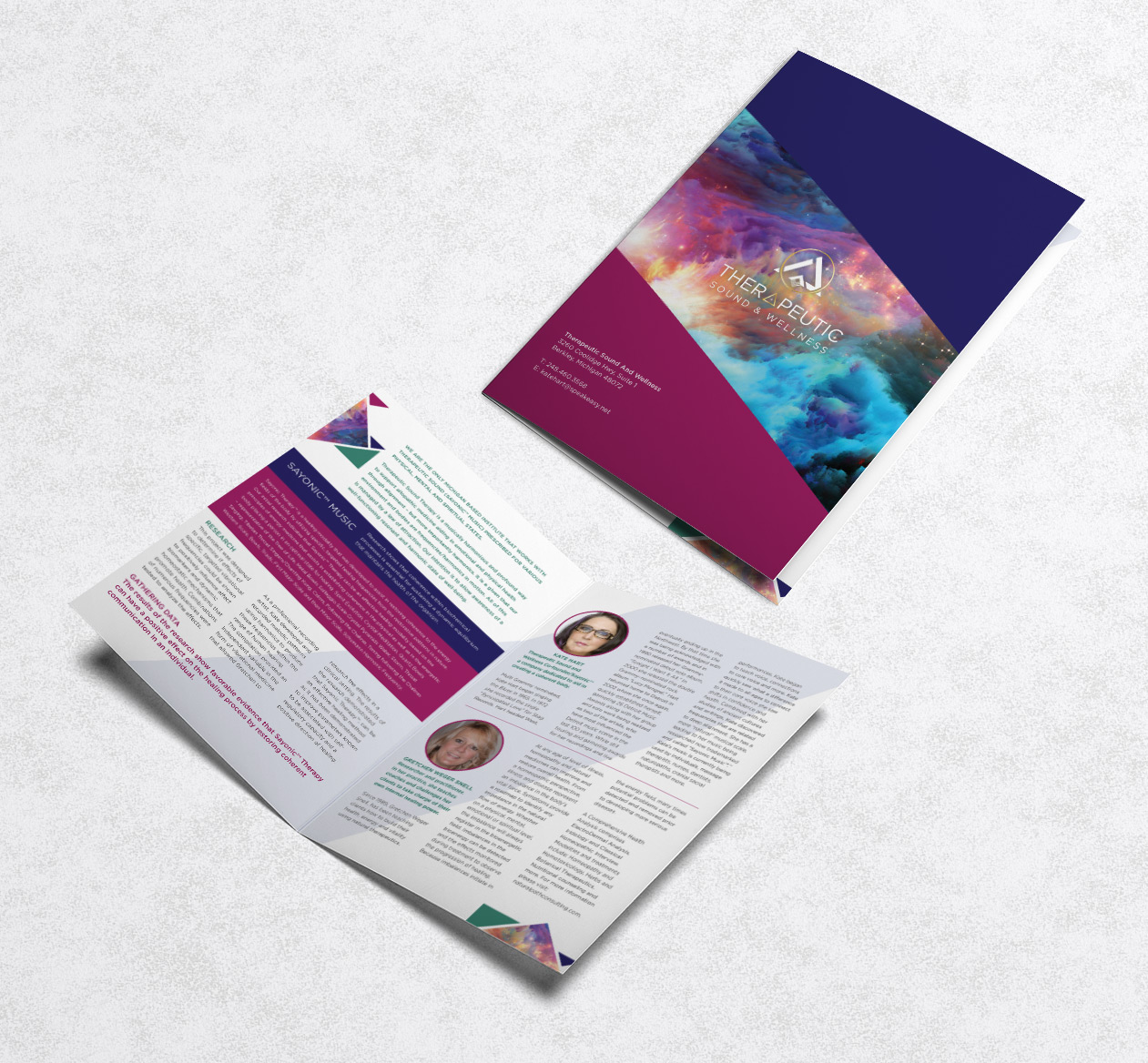 Brochure design for sound healer brand | Therapeutic Sound and Wellness